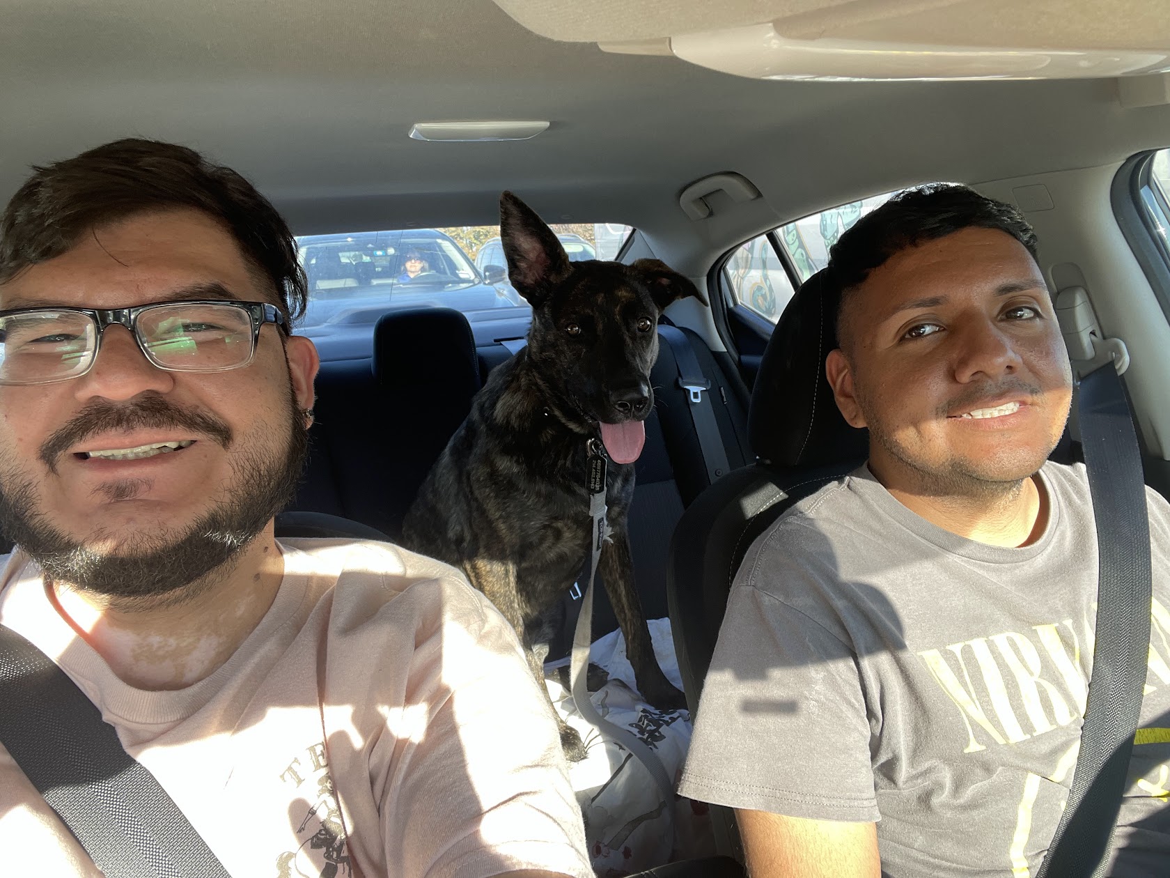 With the dog